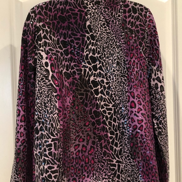 NWT Simonton Says Purple Leopard Jacket Size Small - Picture 6 of 8